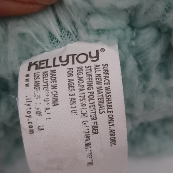 KellyToy Floppy Ear Bunny Rabbit Mint Green Sherpa Plush Stuffed Animal 10" - Picture 5 of 6